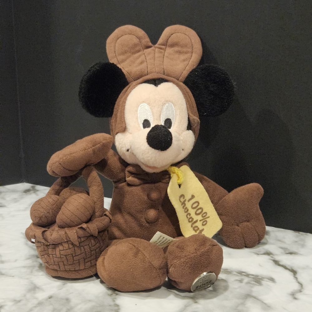 Disney Mickey Mouse Easter 2002‎ Chocolate Bunny Bean Bag Plush